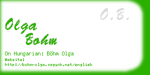 olga bohm business card